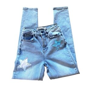Unemployed Denim Skinny Jeans With Star Design Patches Size 25